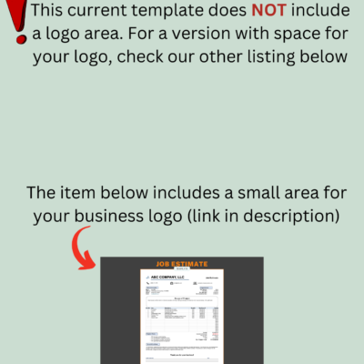 Personal This template has no logo area. A version with a small logo space is a separate listing linked in the description.