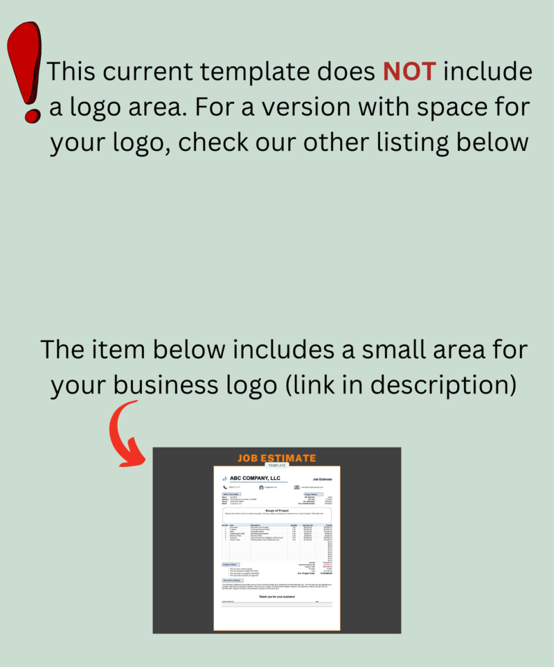 Personal This template has no logo area. A version with a small logo space is a separate listing linked in the description.