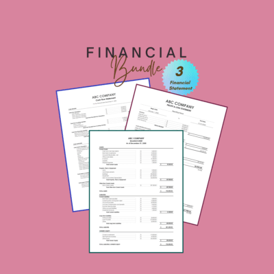 Trucking Spreadsheet Financial bundle of 3 financial statements for a sample company: a cash flow statement, profit and loss statement and balance sheet.