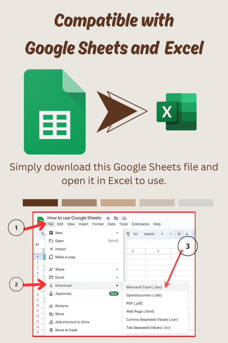 Black Minimalist Business Coach Frame Mockup Pinterest Pin Works with Google Sheets and Excel: download the Google Sheets file as an Excel file from the File, Download menu.