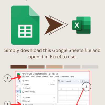 Black Minimalist Business Coach Frame Mockup Pinterest Pin Works with Google Sheets and Excel: download the Google Sheets file as an Excel file from the File, Download menu.