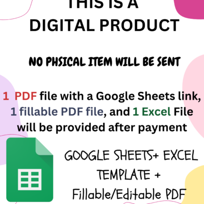 Blue White Geometric Triangle Side Paper Border This is a digital product; no physical item is sent. One PDF with a Google Sheets link, one fillable PDF and one Excel file are provided after payment.