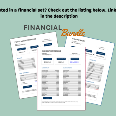 Trucking Spreadsheet (1) The financial bundle of a profit and loss statement, balance sheet and cash flow statement is a separate listing linked in the description.