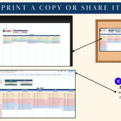 Print the schedule, or share it so employees can view their shifts.