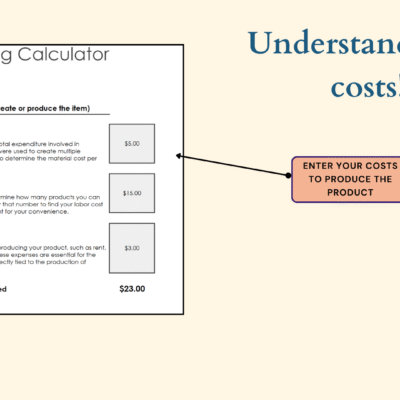 395 Product pricing calculator: enter material, labor and overhead costs to see the total cost of the item.