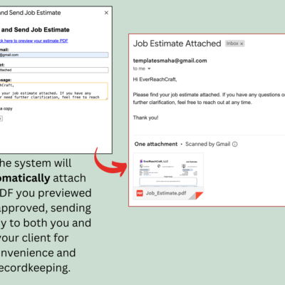 5 The previewed PDF is attached to the email automatically and sent to both you and your client.